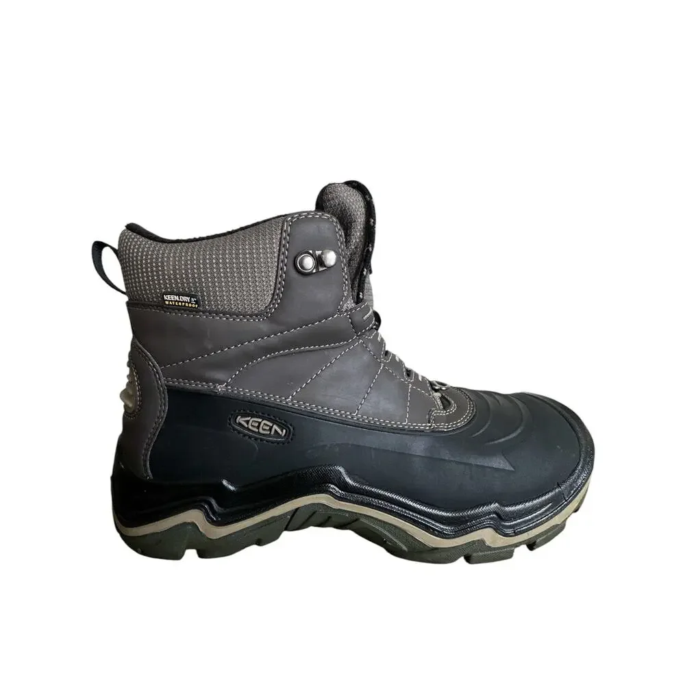 KEEN Durand Polar Shell Waterproof Winter Snow Boots Gray Mens Size 12 -25F